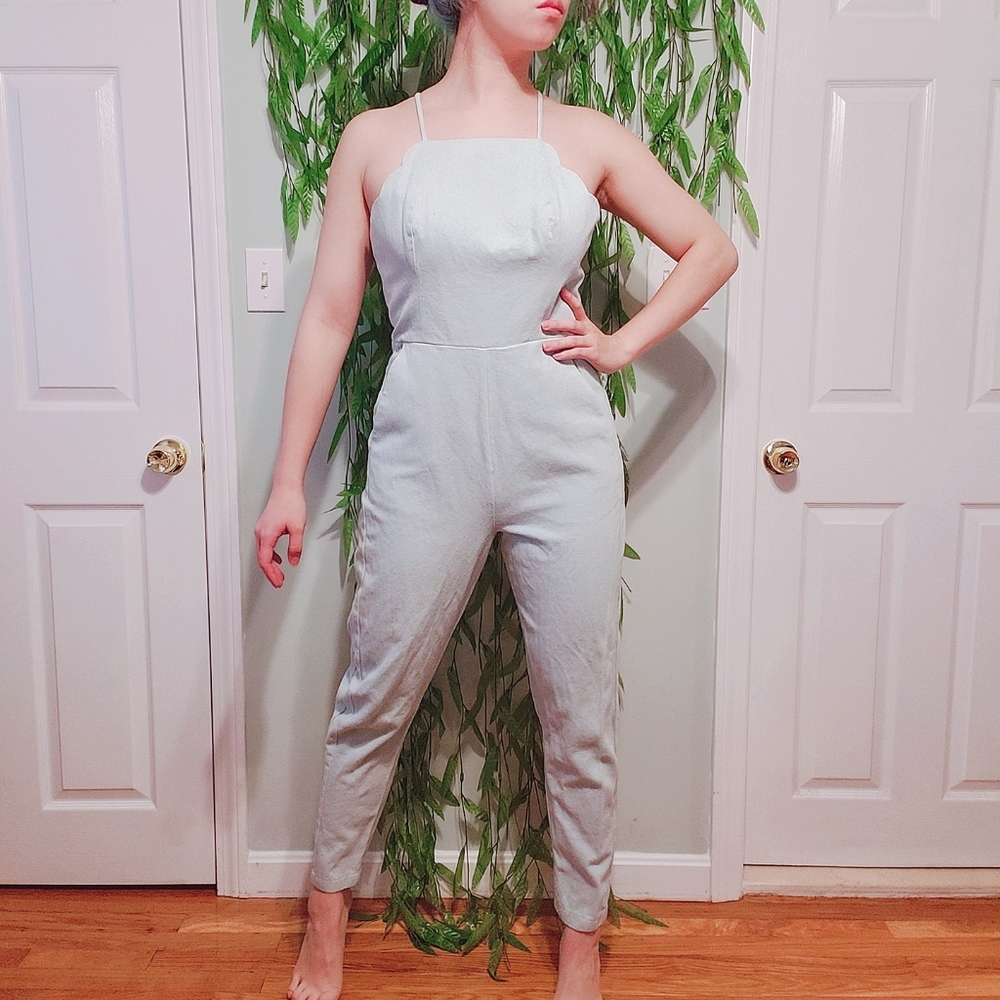 BCBGeneration light blue jumpsuit with pockets